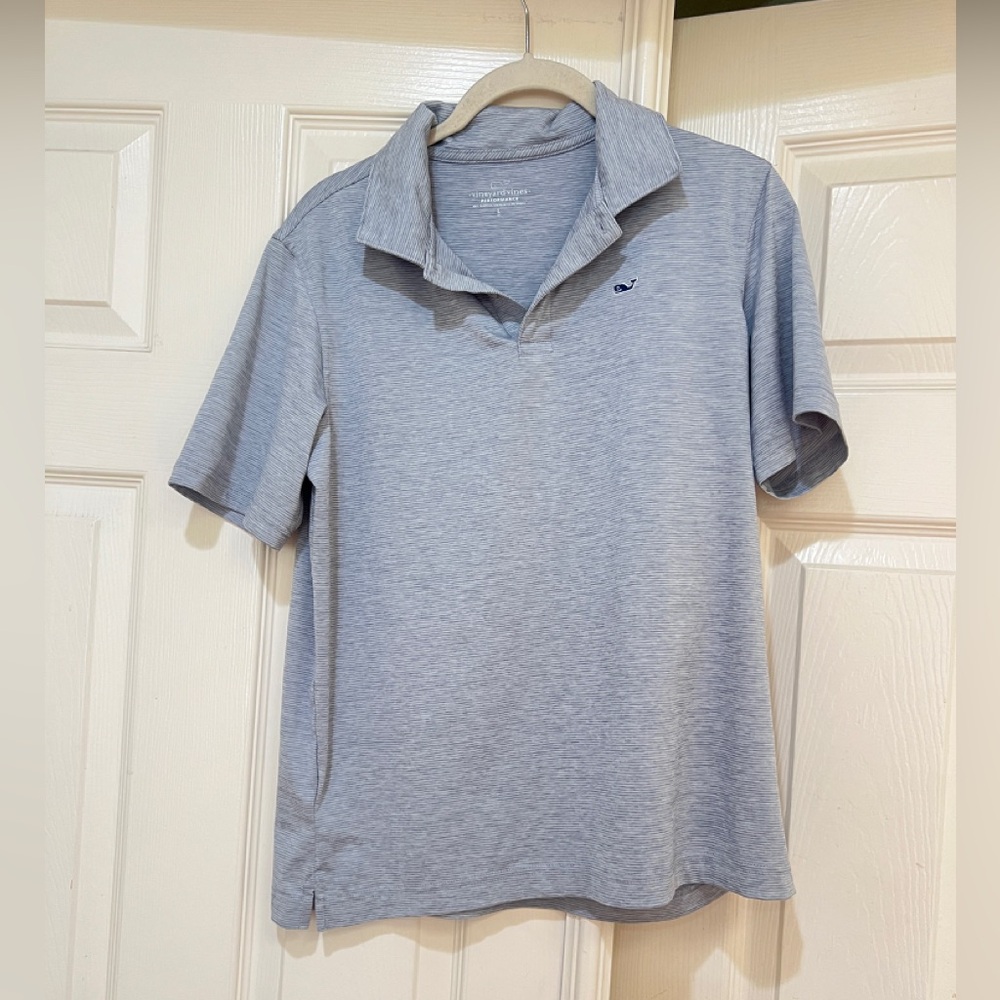 Vineyard Vines Performance Polo Shirt Men’s Large Gray Preppy Rugby Outdoor